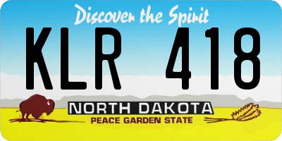 ND license plate KLR418