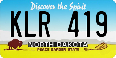 ND license plate KLR419