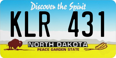 ND license plate KLR431