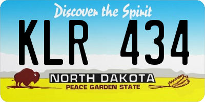 ND license plate KLR434