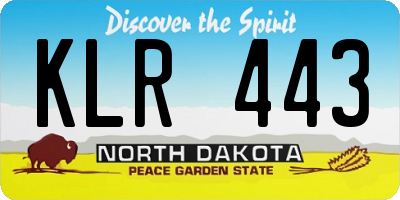 ND license plate KLR443