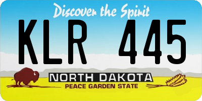 ND license plate KLR445