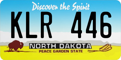 ND license plate KLR446