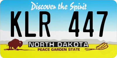 ND license plate KLR447