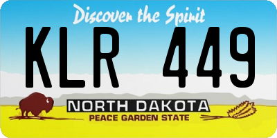 ND license plate KLR449