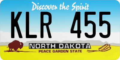 ND license plate KLR455