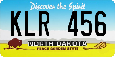 ND license plate KLR456