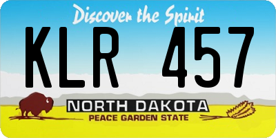 ND license plate KLR457