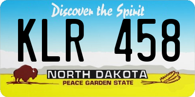 ND license plate KLR458