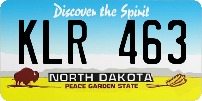 ND license plate KLR463