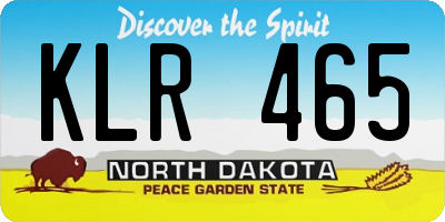 ND license plate KLR465