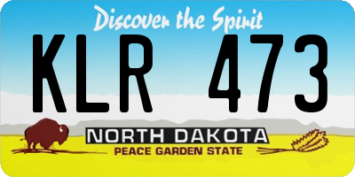 ND license plate KLR473
