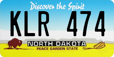 ND license plate KLR474