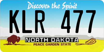 ND license plate KLR477