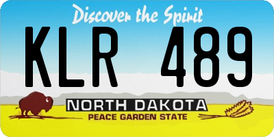 ND license plate KLR489
