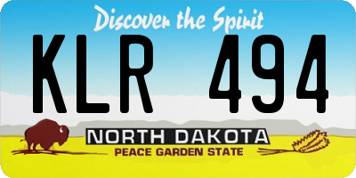 ND license plate KLR494