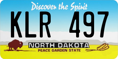 ND license plate KLR497
