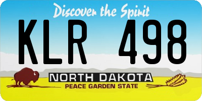 ND license plate KLR498
