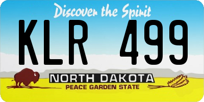 ND license plate KLR499