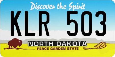 ND license plate KLR503
