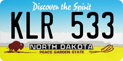 ND license plate KLR533