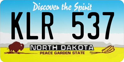 ND license plate KLR537