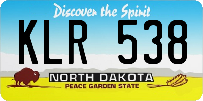 ND license plate KLR538