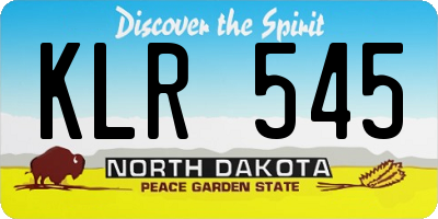 ND license plate KLR545