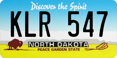 ND license plate KLR547