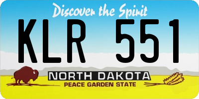 ND license plate KLR551
