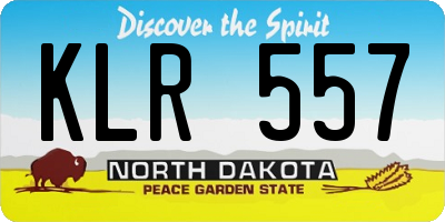 ND license plate KLR557