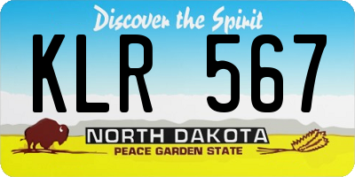ND license plate KLR567