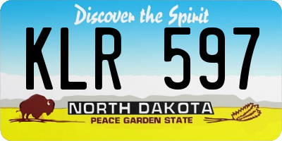 ND license plate KLR597