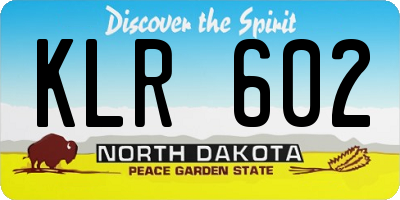ND license plate KLR602
