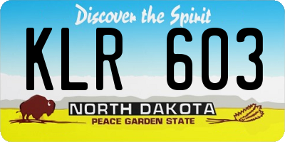 ND license plate KLR603