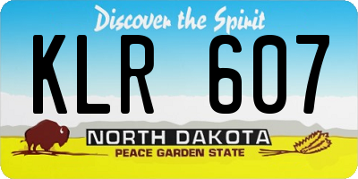 ND license plate KLR607