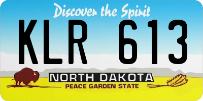 ND license plate KLR613