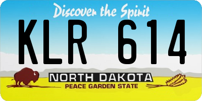ND license plate KLR614