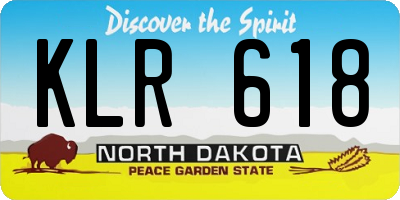 ND license plate KLR618