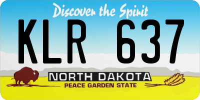 ND license plate KLR637