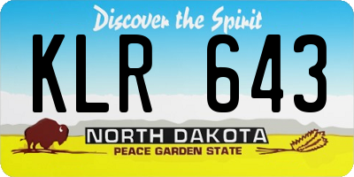 ND license plate KLR643