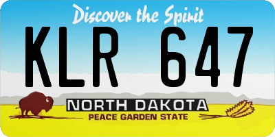 ND license plate KLR647