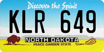 ND license plate KLR649