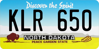 ND license plate KLR650