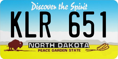 ND license plate KLR651