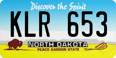 ND license plate KLR653