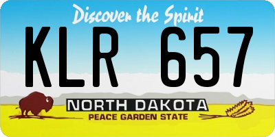 ND license plate KLR657