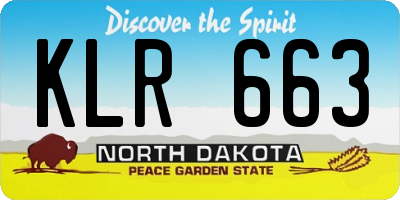 ND license plate KLR663