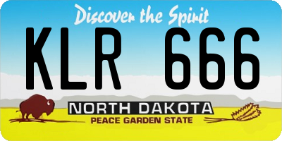 ND license plate KLR666