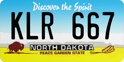 ND license plate KLR667